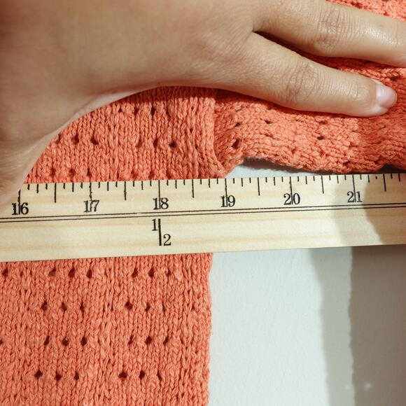 Madewell Comfy Cozy Soft Oversized Orange Open Stitch Cardigan Sweater- L - Picture 8 of 10